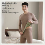 Hightweight Men's Thermal Underwear Set Heat-Generating Top and Bottom for Autumn Winter Long Johns Style - Image 2