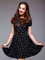 Luna Chic Black Printed Dress - Image 2